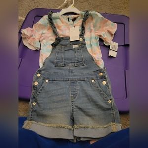 Bib overalls with matching shirt toddler size 4t